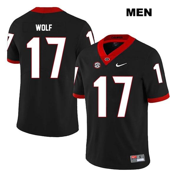 Georgia Bulldogs Men's Eli Wolf #17 NCAA Legend Authentic Black Nike Stitched College Football Jersey VCB2456YU